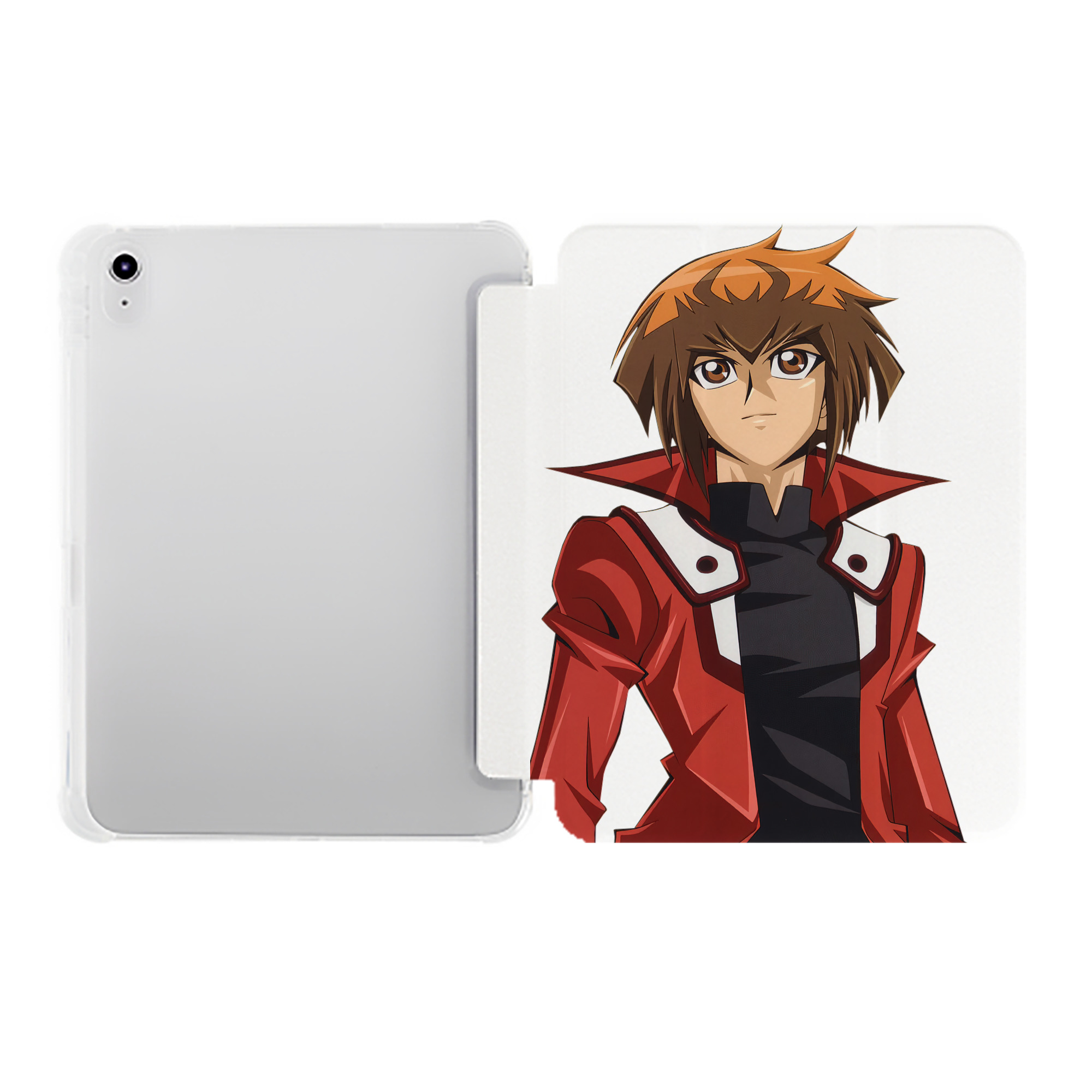 （画像用） 遊☆戯☆王 Yu-Gi-Oh! IPad ケース ペン収納付き 三つ折りスタンド PUレザー×シリコン 対応機種9.5/10.5/10.9インチ